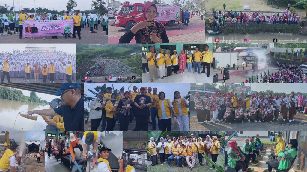 RDEE Bersama Wali Kota Mojokerto, Forkopimda, Sekda, OPD, Camat, Lurah, Organisasi Wanita, PKK, Bhayangkari, Persit, Forum Kota Sehat, Komunitas Gojek Perempuan, Siswa SMA, serta Masyarakat Umum